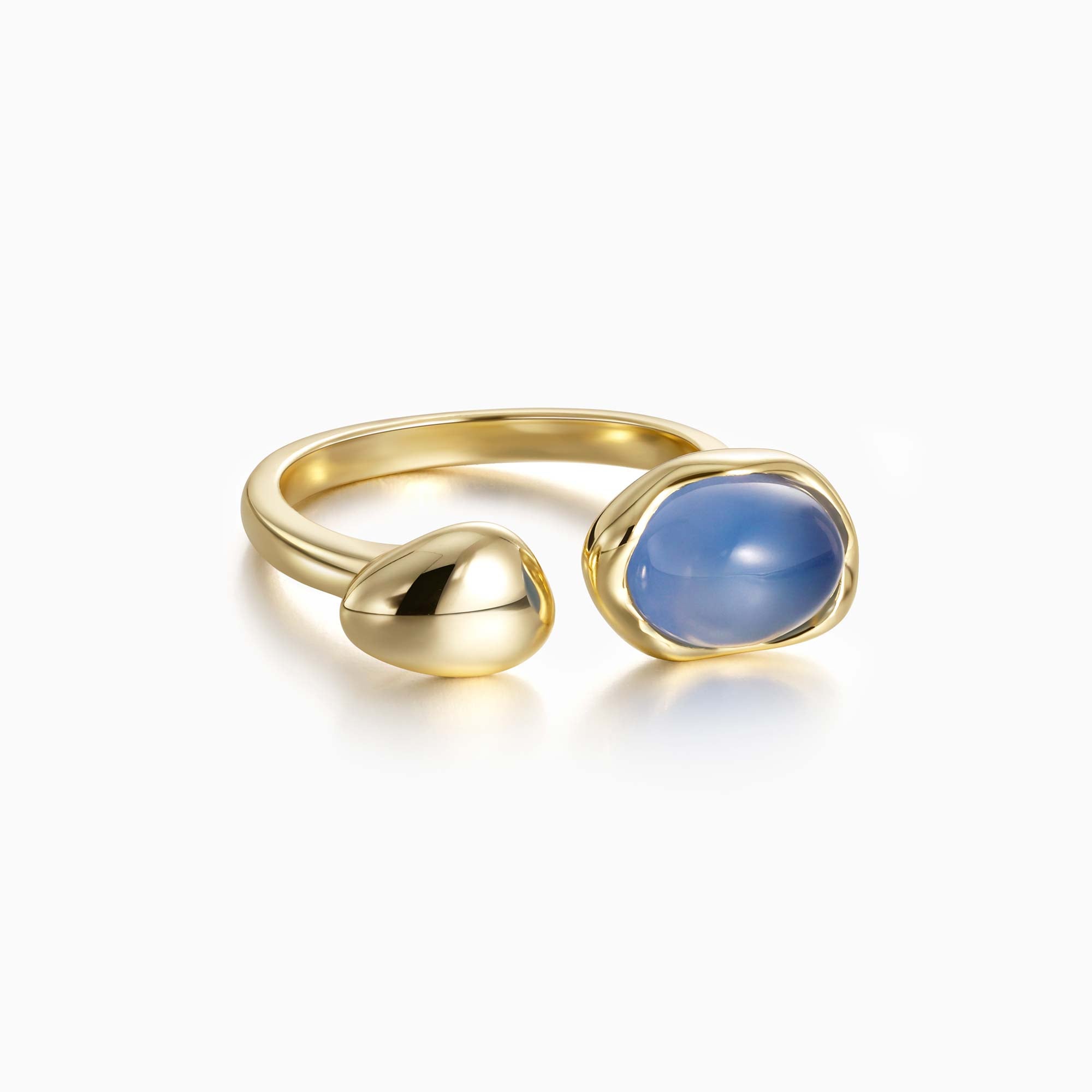Seren Droplet Gemstone Open Ring