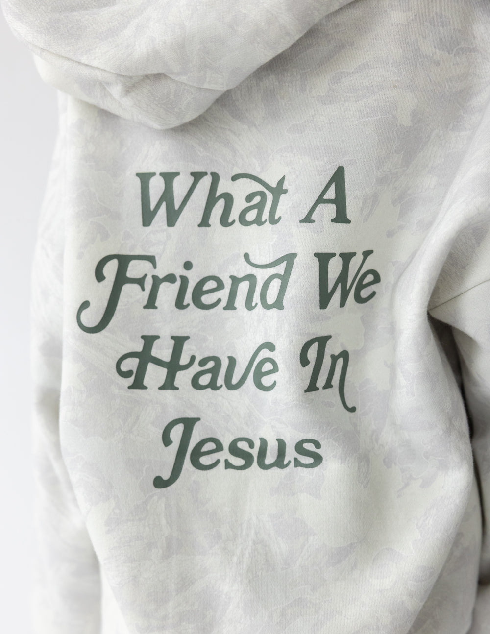 What a Friend in Jesus Camo Kids Hoodie