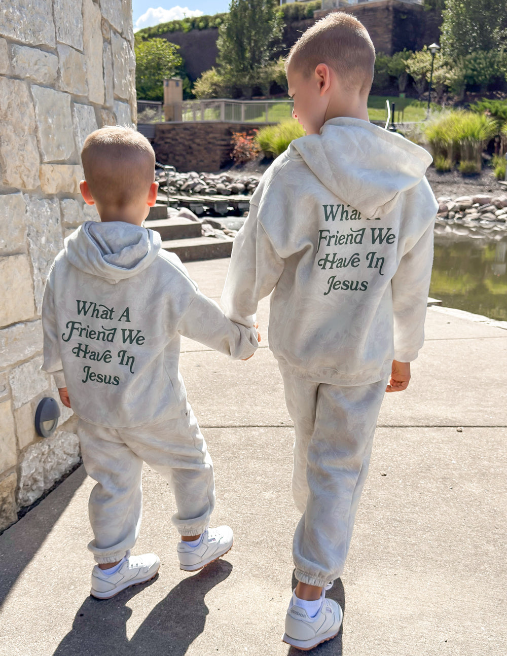 What a Friend in Jesus Camo Kids Hoodie