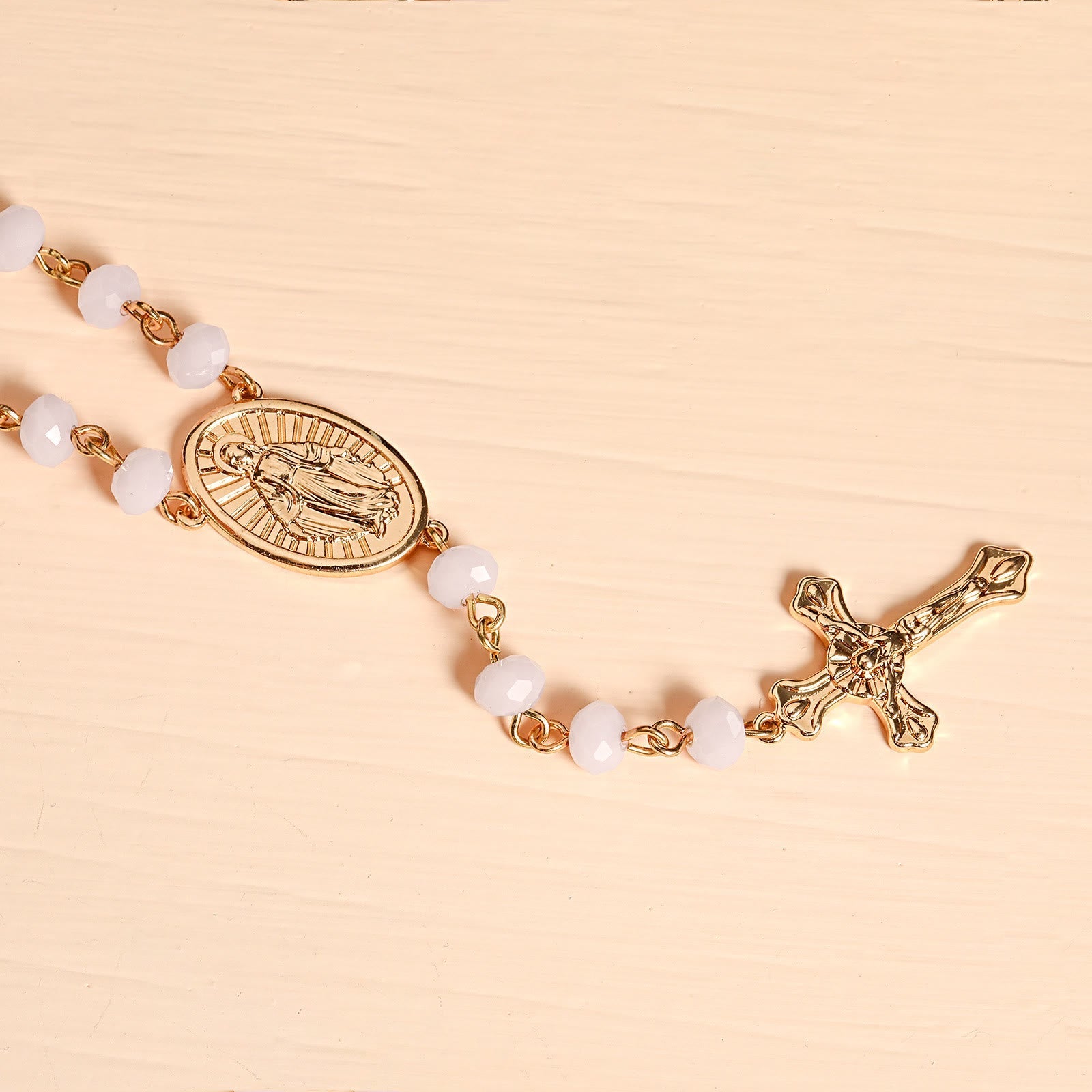 Virgin Mary Medal & Crucifix Pendant Necklace