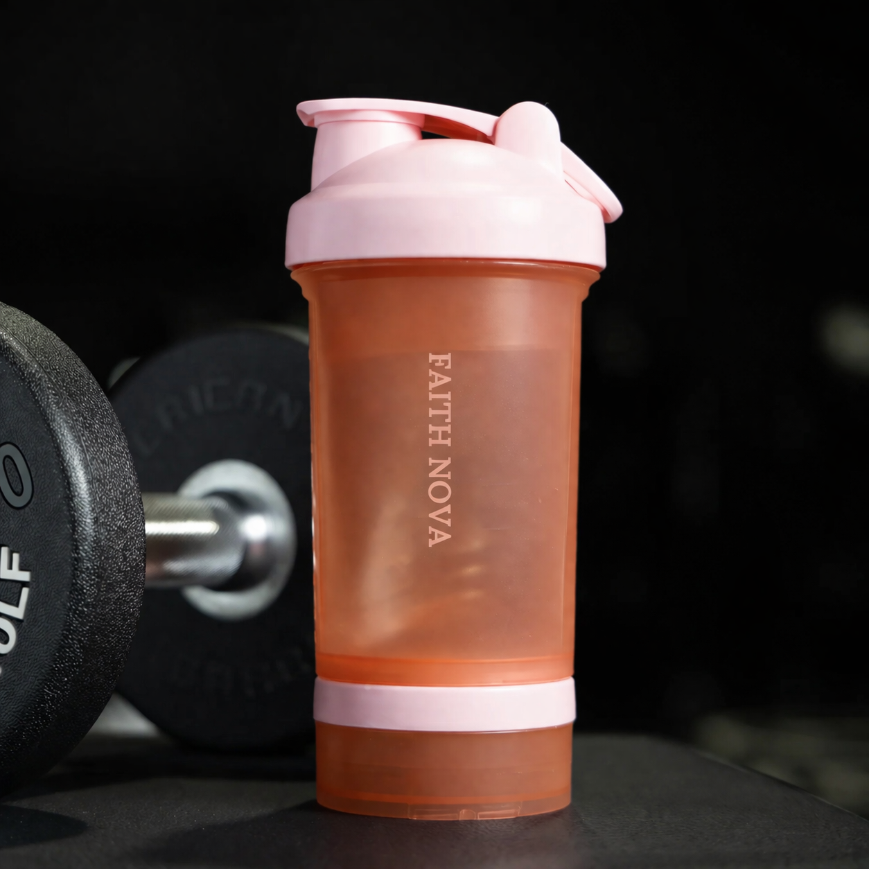 16oz Faith Nova All In One Shaker Bottle With Storage Compartments - Orange