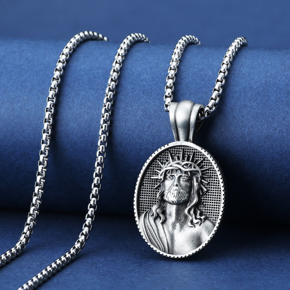 the Jesus Crown of Thorns Amulet Necklace