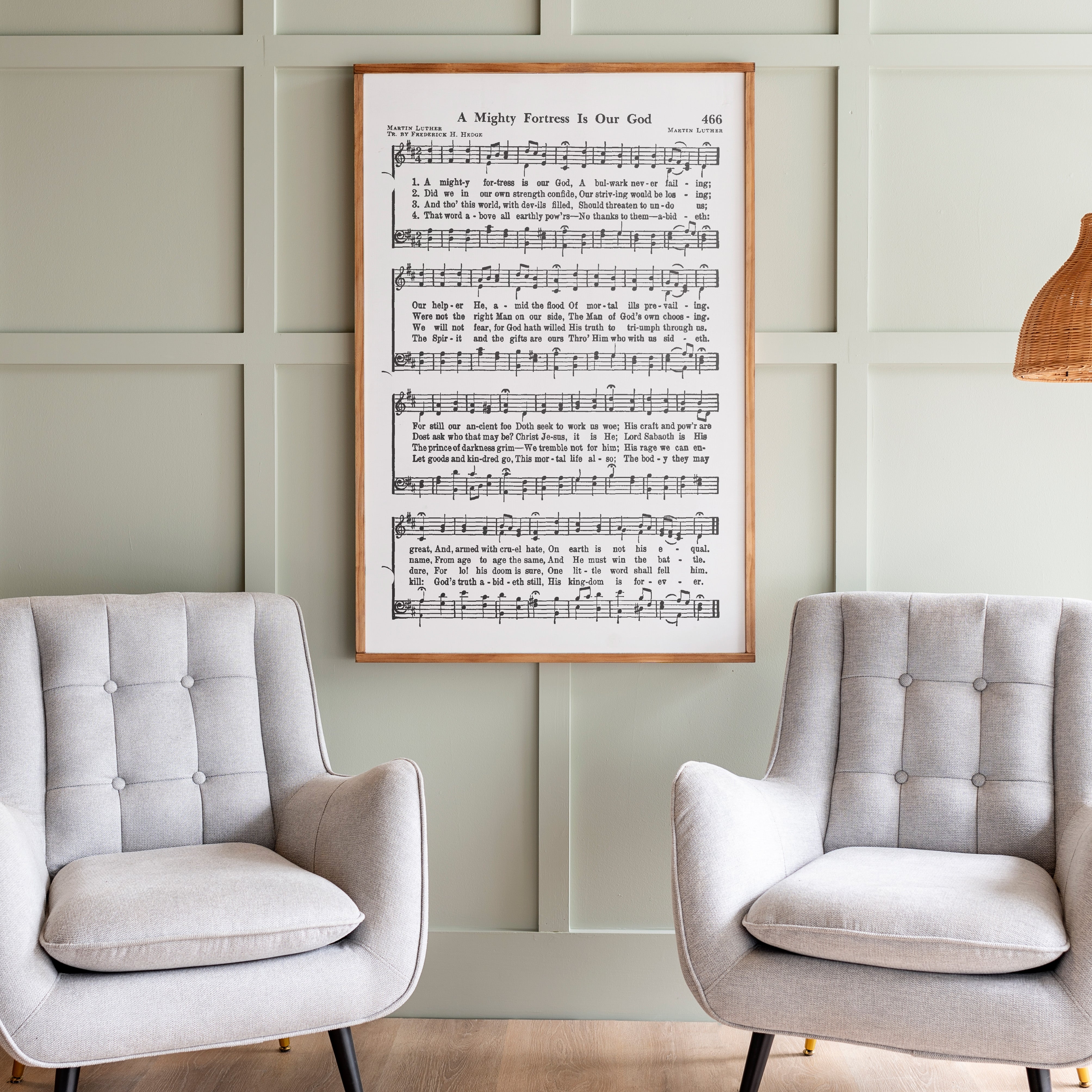 A Mighty Fortress Is Our God Hymn | Framed Wooden Art