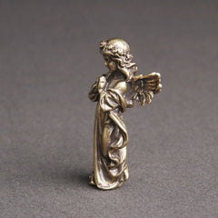 Retro Style Brass Stereoscopic Bronze Guardian Angel Desktop Decorations Ornament