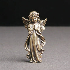 Retro Style Brass Stereoscopic Bronze Guardian Angel Desktop Decorations Ornament