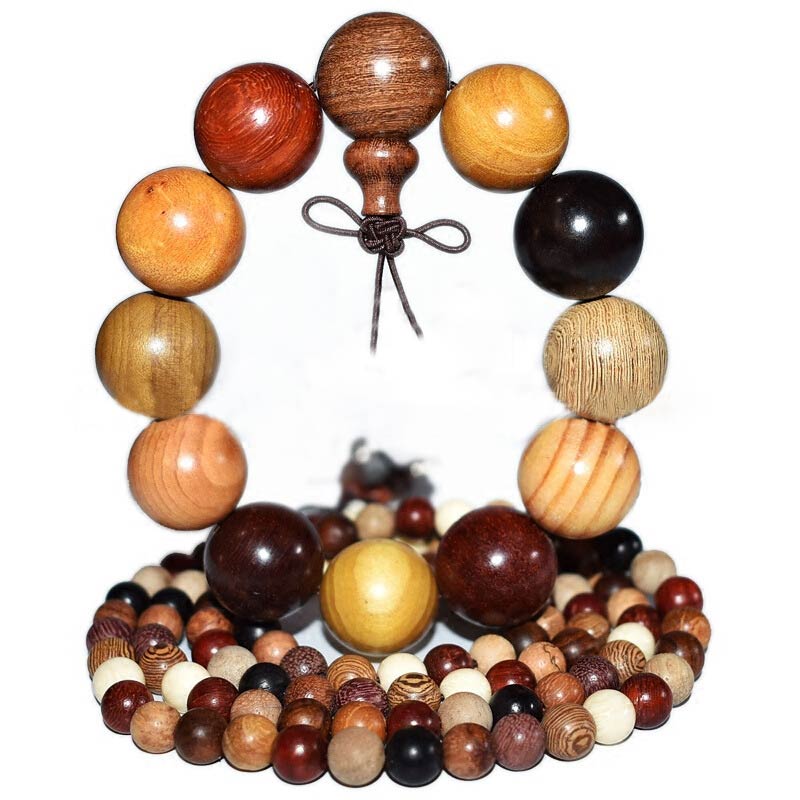 Faith Nova  108 Beads Wenge Wood Mala Blessing Meditation Bracelet