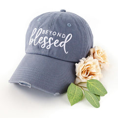Beyond Blessed Distressed Hat - Blue