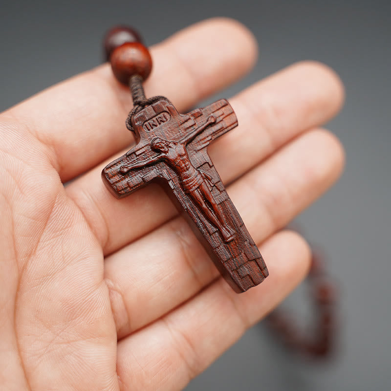 Quality Original Handmade Praying Rosary (Red Sandalwood/Ebony)