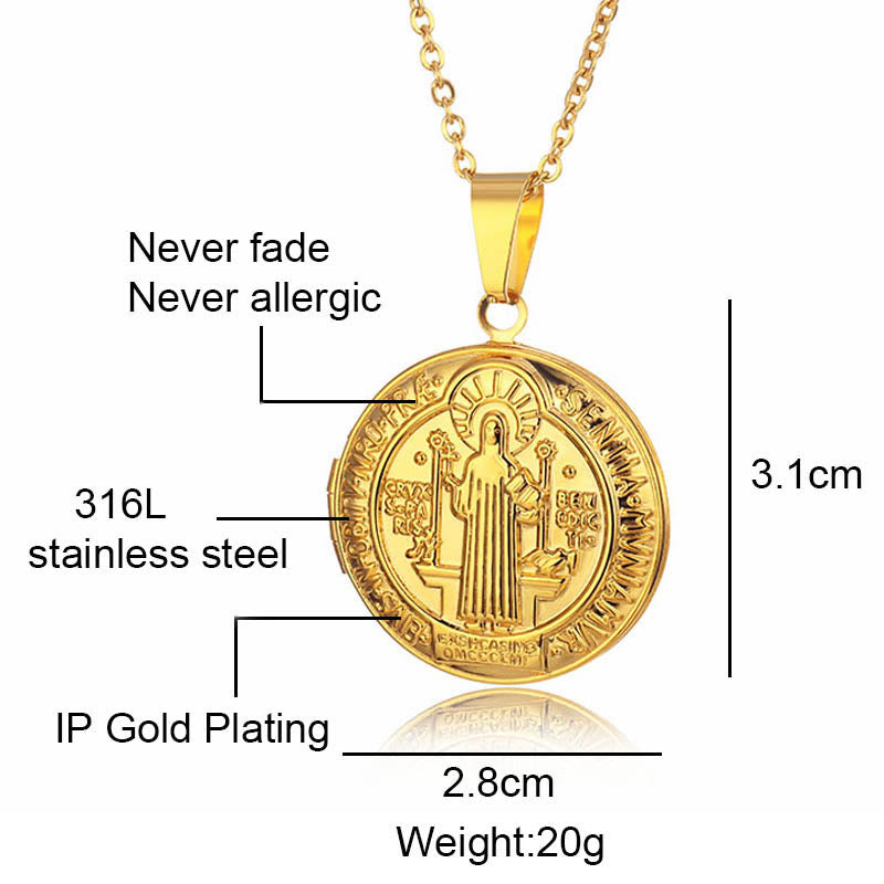 Christ Classic St. Benedict Pendant Titanium Necklace