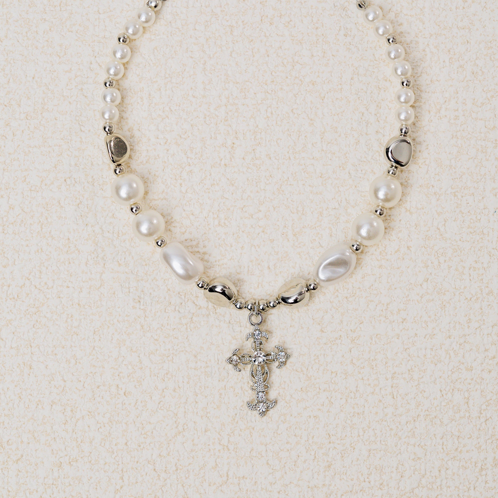 Baroque Pearl Cross Necklace – Vintage Christian Faith Jewelry