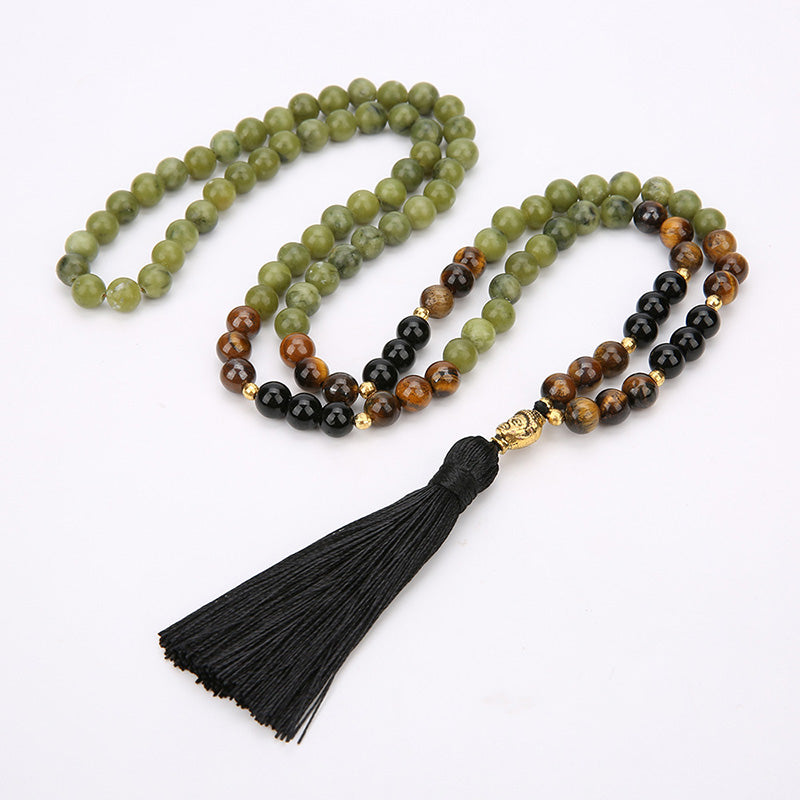 Faith Nova Tibetan Green Jasper Protection Mala Bracelet