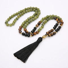 Faith Nova Tibetan Green Jasper Protection Mala Bracelet