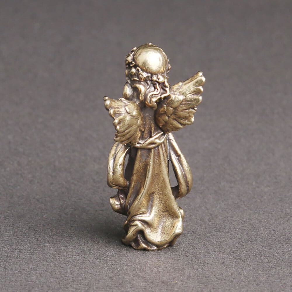 Retro Style Brass Stereoscopic Bronze Guardian Angel Desktop Decorations Ornament