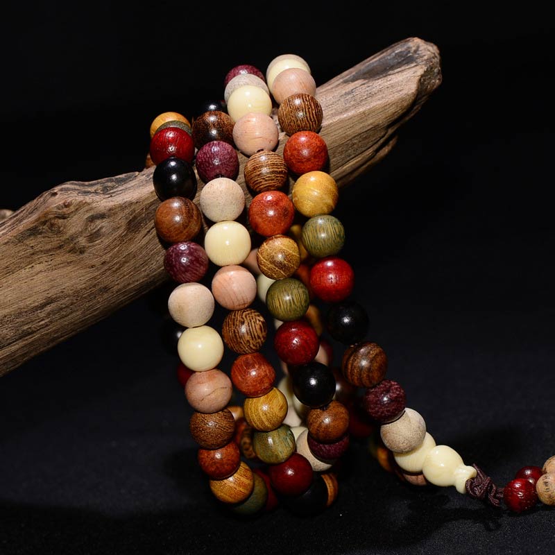 Faith Nova  108 Beads Wenge Wood Mala Blessing Meditation Bracelet