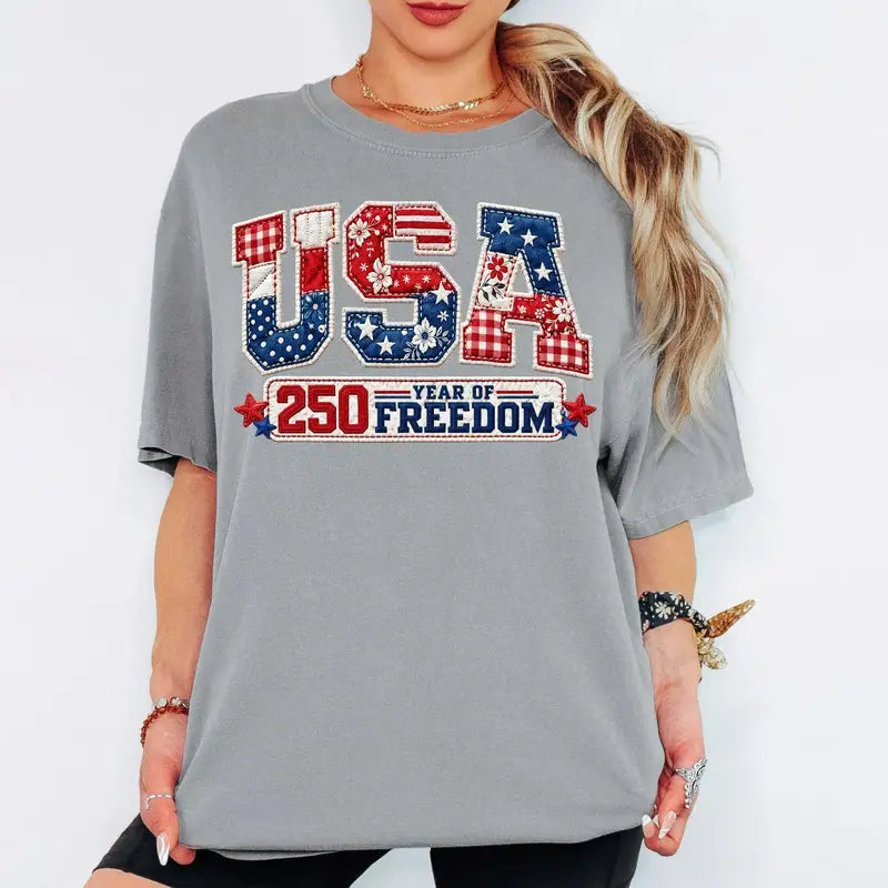 Women's  Comfort Colors USA 250 Year Of Freedom Shirt,