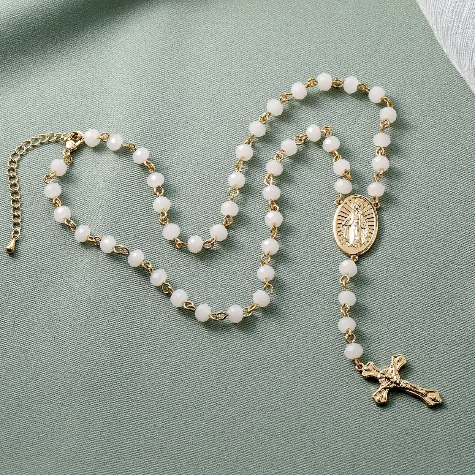 Virgin Mary Medal & Crucifix Pendant Necklace