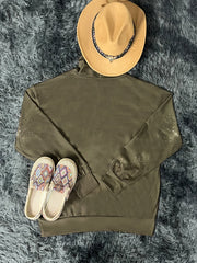 Women's Long Sleeve Hoodie with Letter & Cow Pattern, Kangaroo Pocket & Button Front – Ideal for Everyday Wear