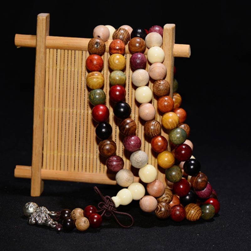 Faith Nova  108 Beads Wenge Wood Mala Blessing Meditation Bracelet