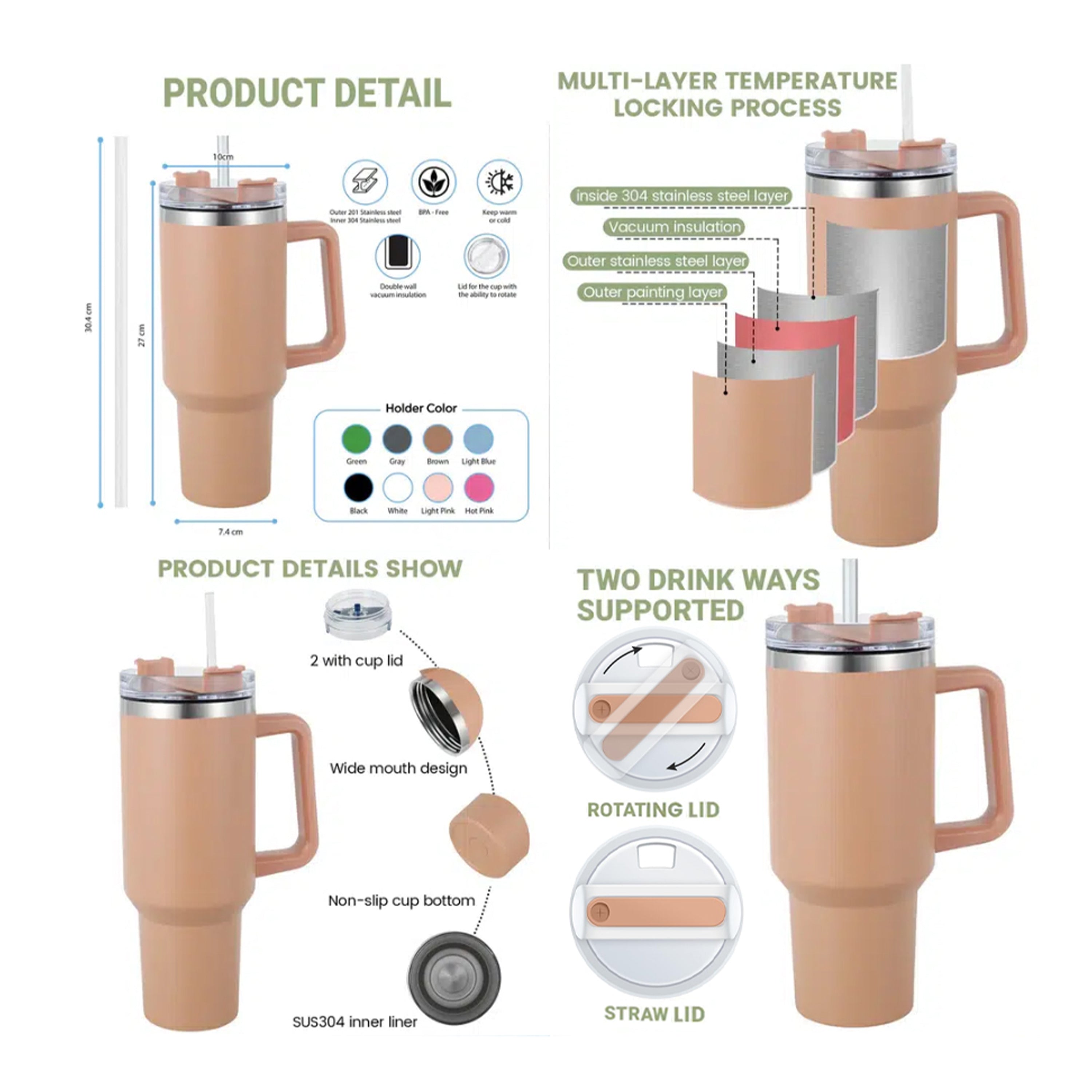 Just Jesus Tumbler With Handle 30oz