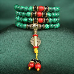 Faith Nova Tibetan 108 Mala Malachite Beads Bracelet Necklace