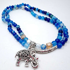 Faith Nova Natural Agate Elephant Buddha Hope Bracelet