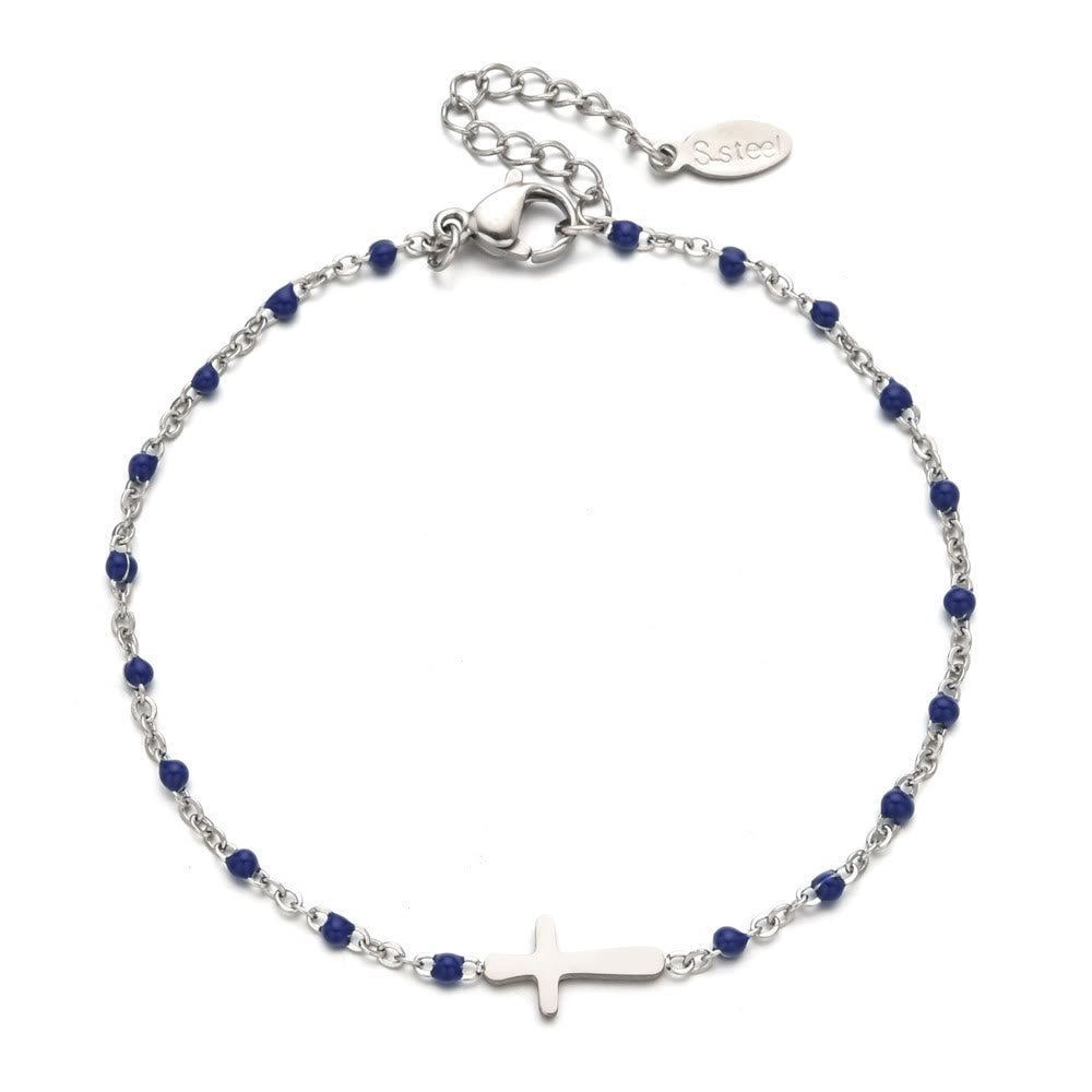 Delicate Minimalist Cross Bracelet