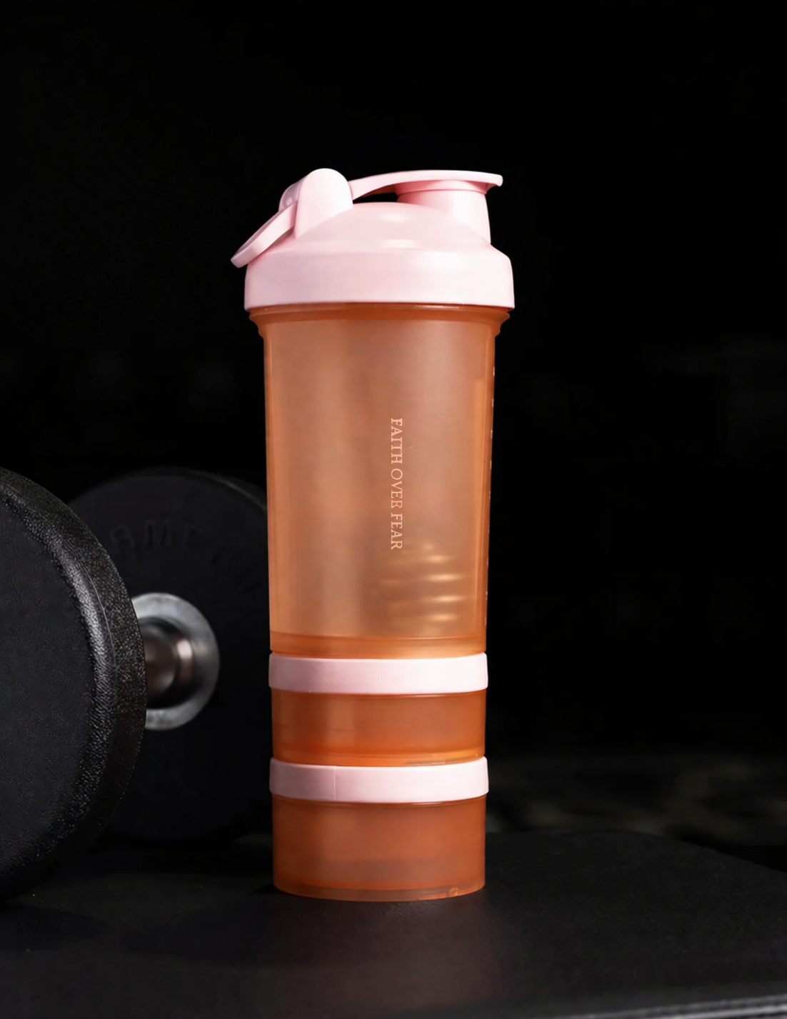 16oz Faith Nova All In One Shaker Bottle With Storage Compartments - Orange
