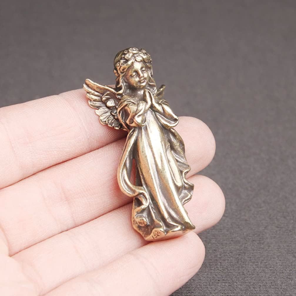 Retro Style Brass Stereoscopic Bronze Guardian Angel Desktop Decorations Ornament