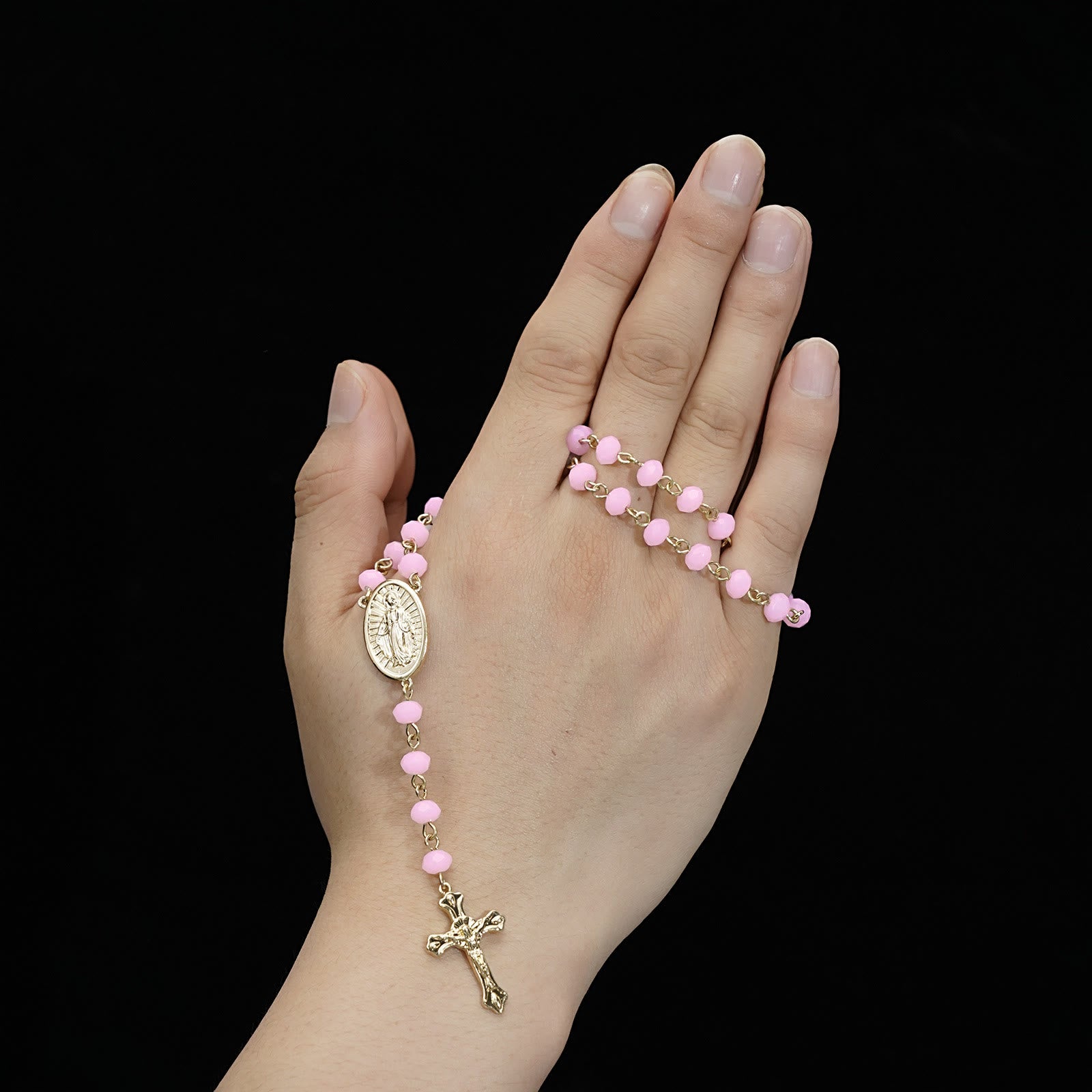 Virgin Mary Medal & Crucifix Pendant Necklace