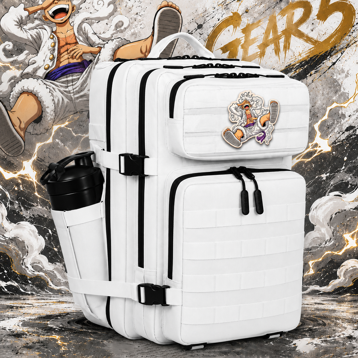 OP Anime Patch EDC Performance Backpack 35L / 45L - White