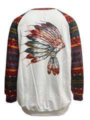 Western Ethnic Print Sweatshirt, Casual Long Sleeve Crew Neck Sweatshirt, Women's Clothing