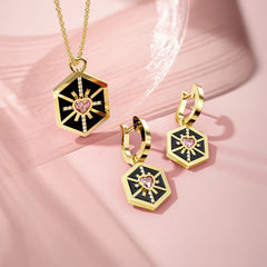 Radiate Love Enamel Token Necklace