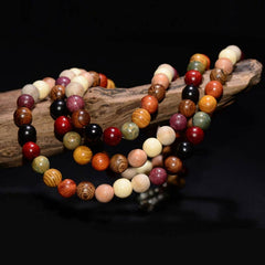 Faith Nova  108 Beads Wenge Wood Mala Blessing Meditation Bracelet