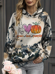 Women's Graphic & Letter Print Hoodie with Kangaroo Pocket, Casual Long Sleeve Sweatshirt