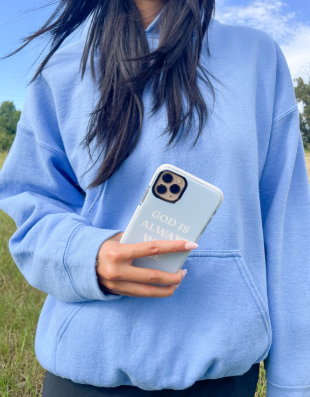 Blue God is Always With Me Phone Case
