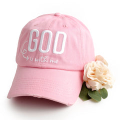 God Is With Me Distressed Hat