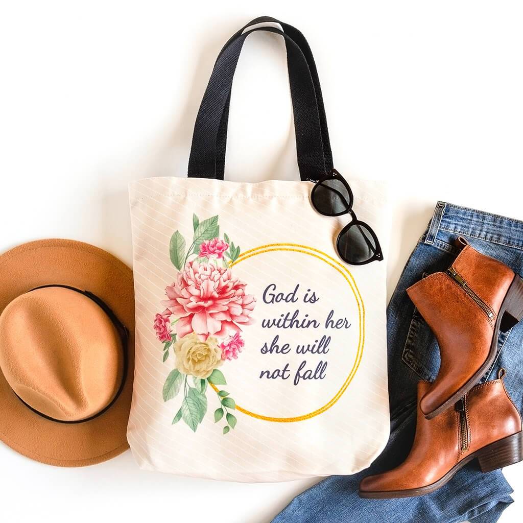 God Is Within Her Canvas Tote Bag