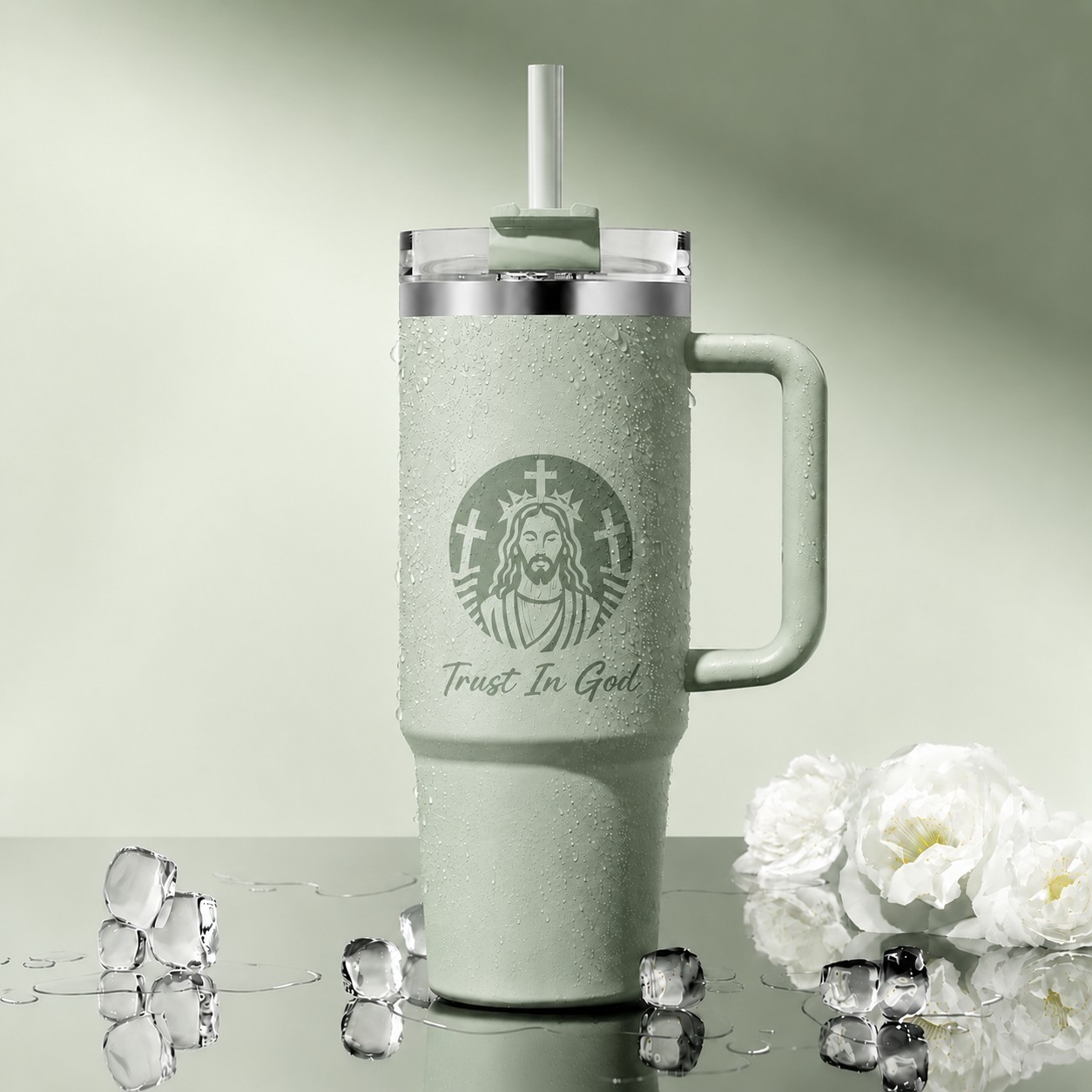 Trust In God Stainless Steel Tumbler – 30 / 40 oz Vacuum Insulated Cup, Keeps Drinks Hot & Cold 8–12 Hours