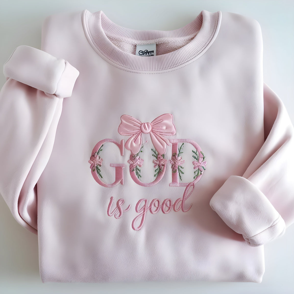 Embroidered God Is Good Sweatshirt