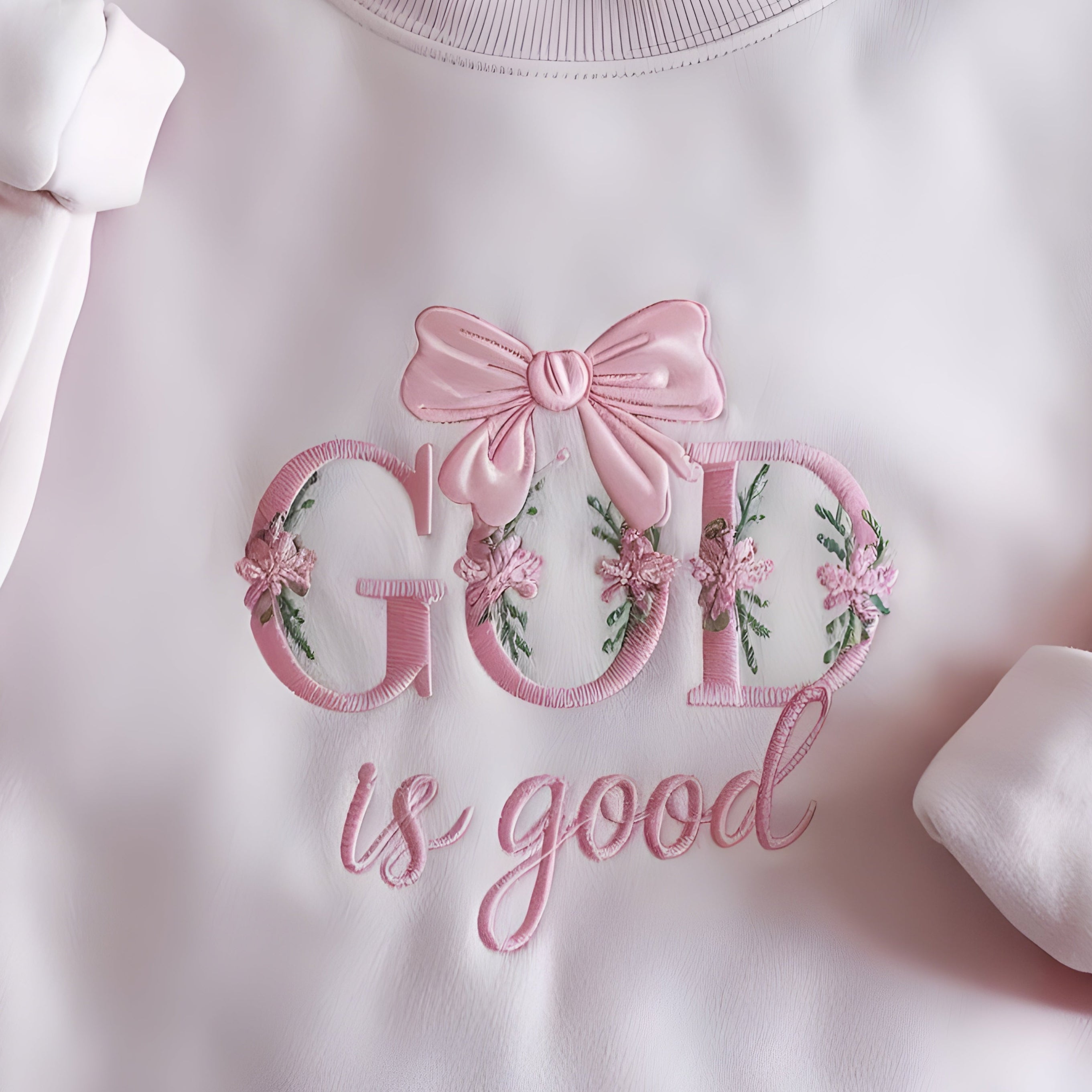 Embroidered God Is Good Sweatshirt