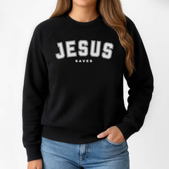 Jesus Saves Premium Fleece Sweatshirt