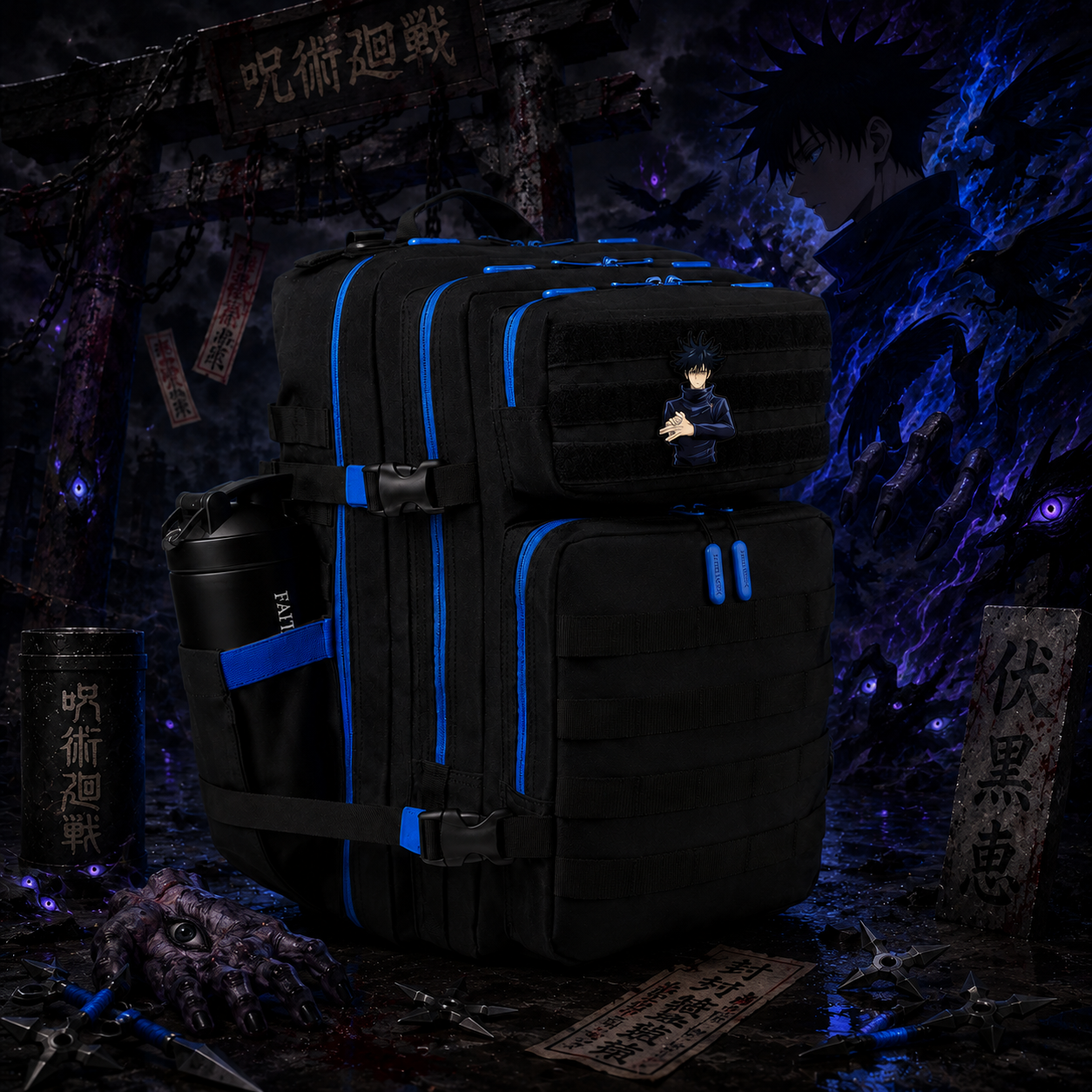 JJK Patch EDC Performance Backpack 35L / 45L - Black Blue