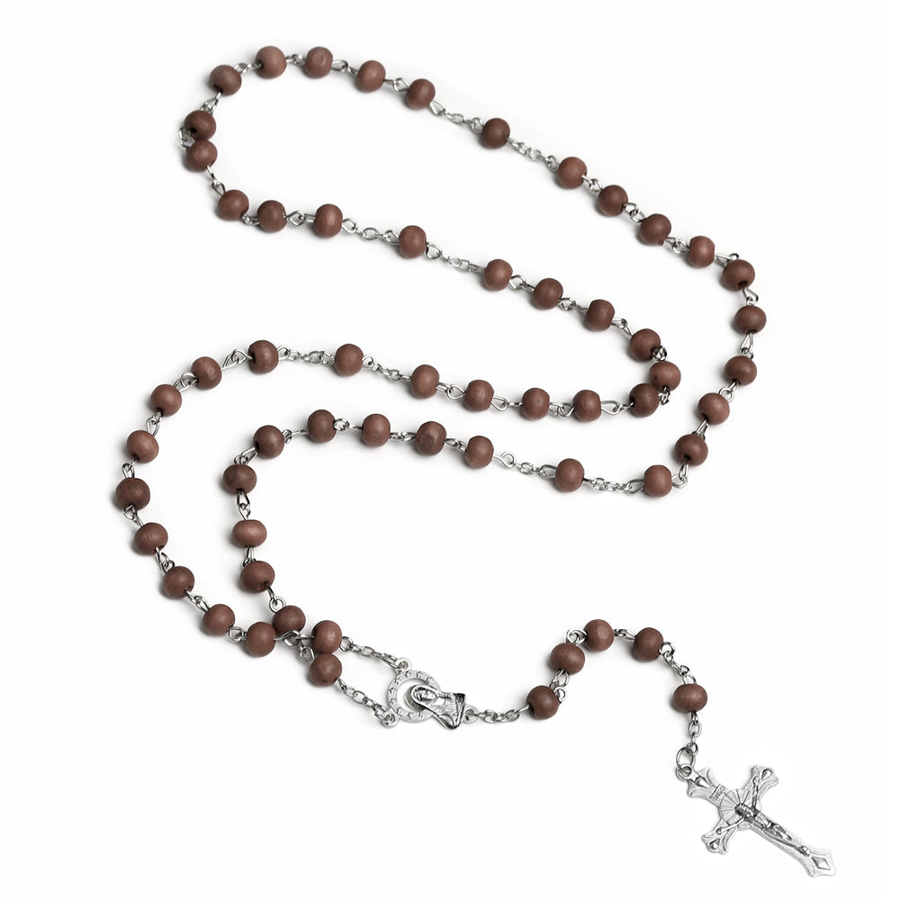 Catholic Rosary Necklace with Cross Pendant Prayer Chain