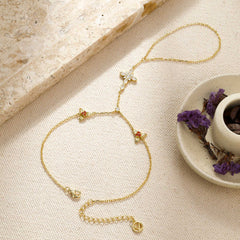 Byzantine Cross Holly December Birth Flower Hand Chain