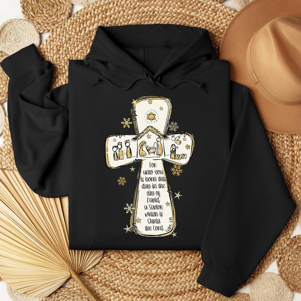 Coquette Glitter Jesus Cross Sweatshirt