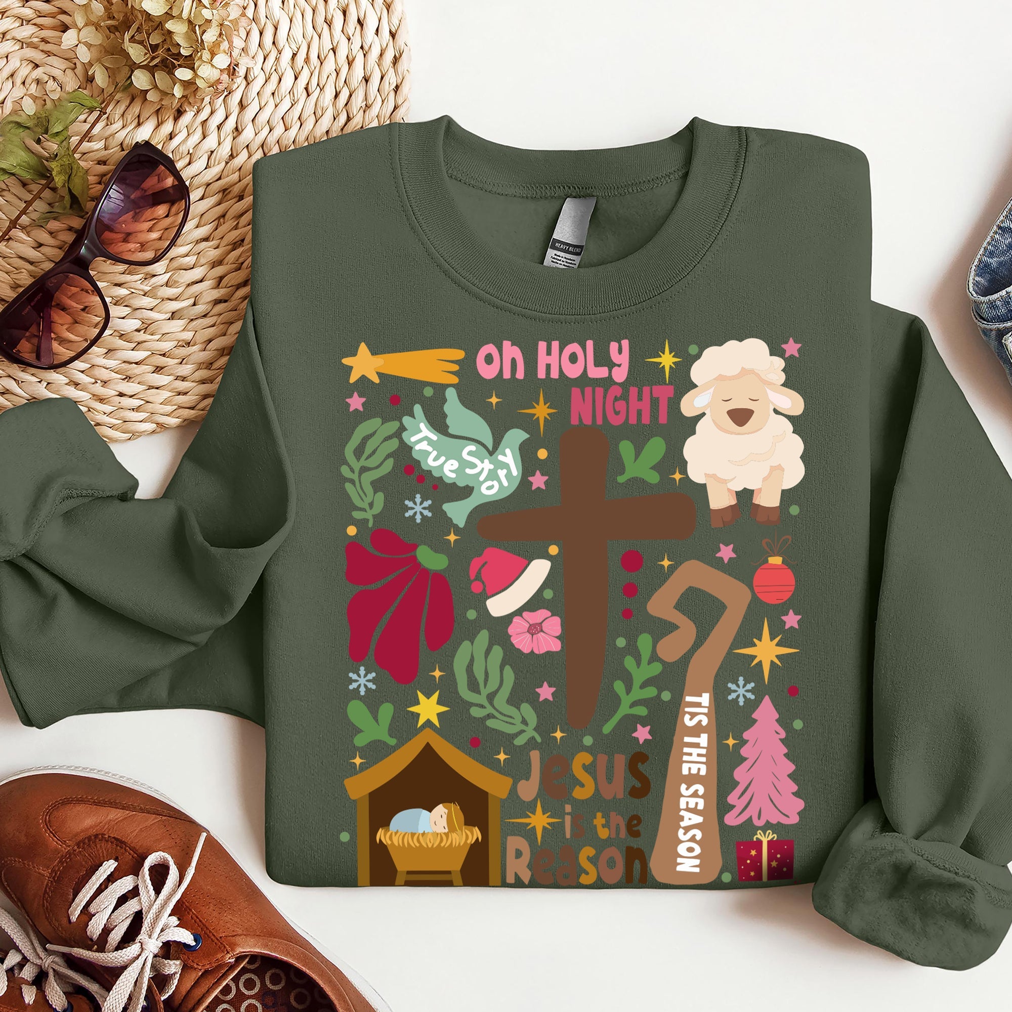 Oh Holy Night Christmas , Jesus is the reason Sweatshirt
