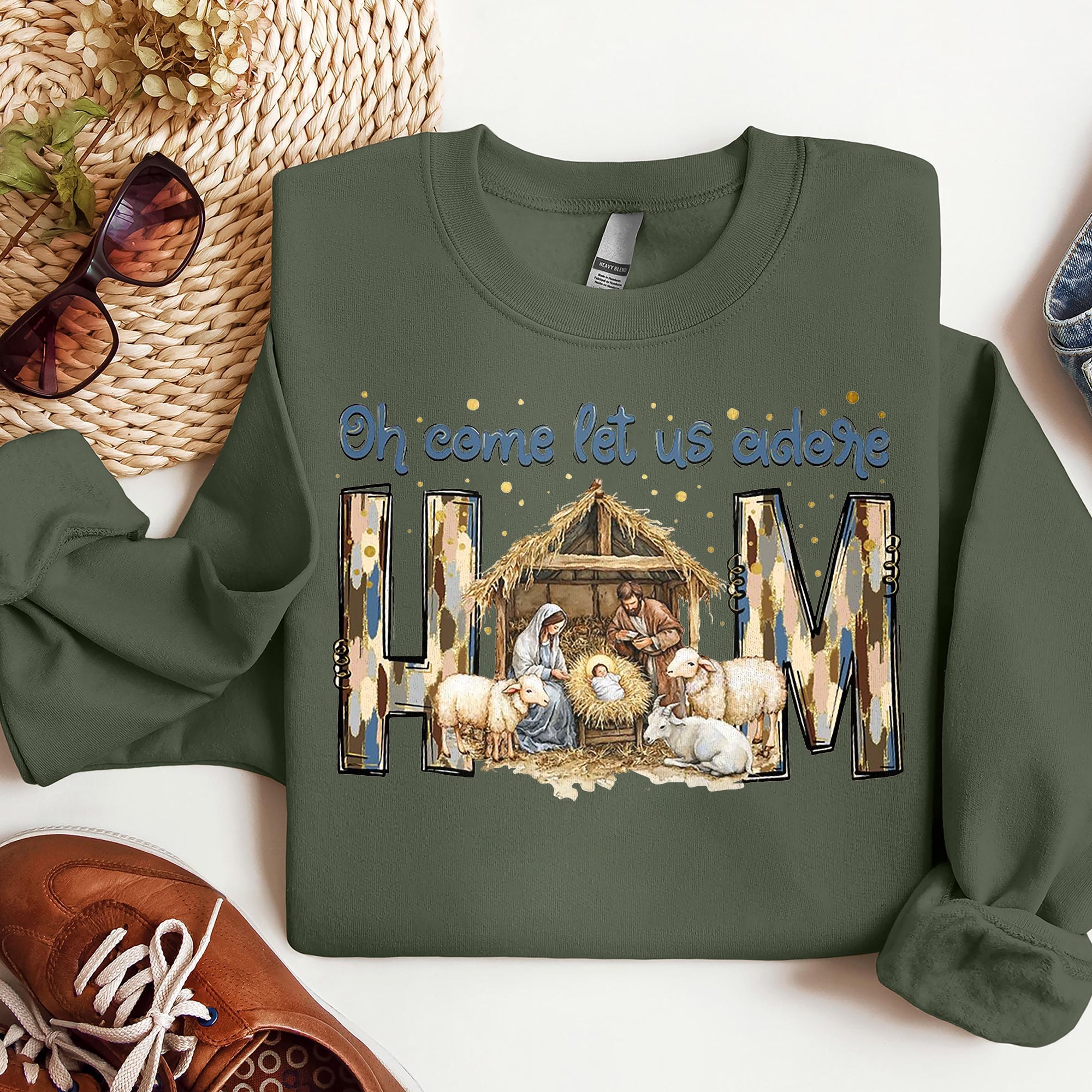 Oh Come Let Us Adore Him Sweatshirt
