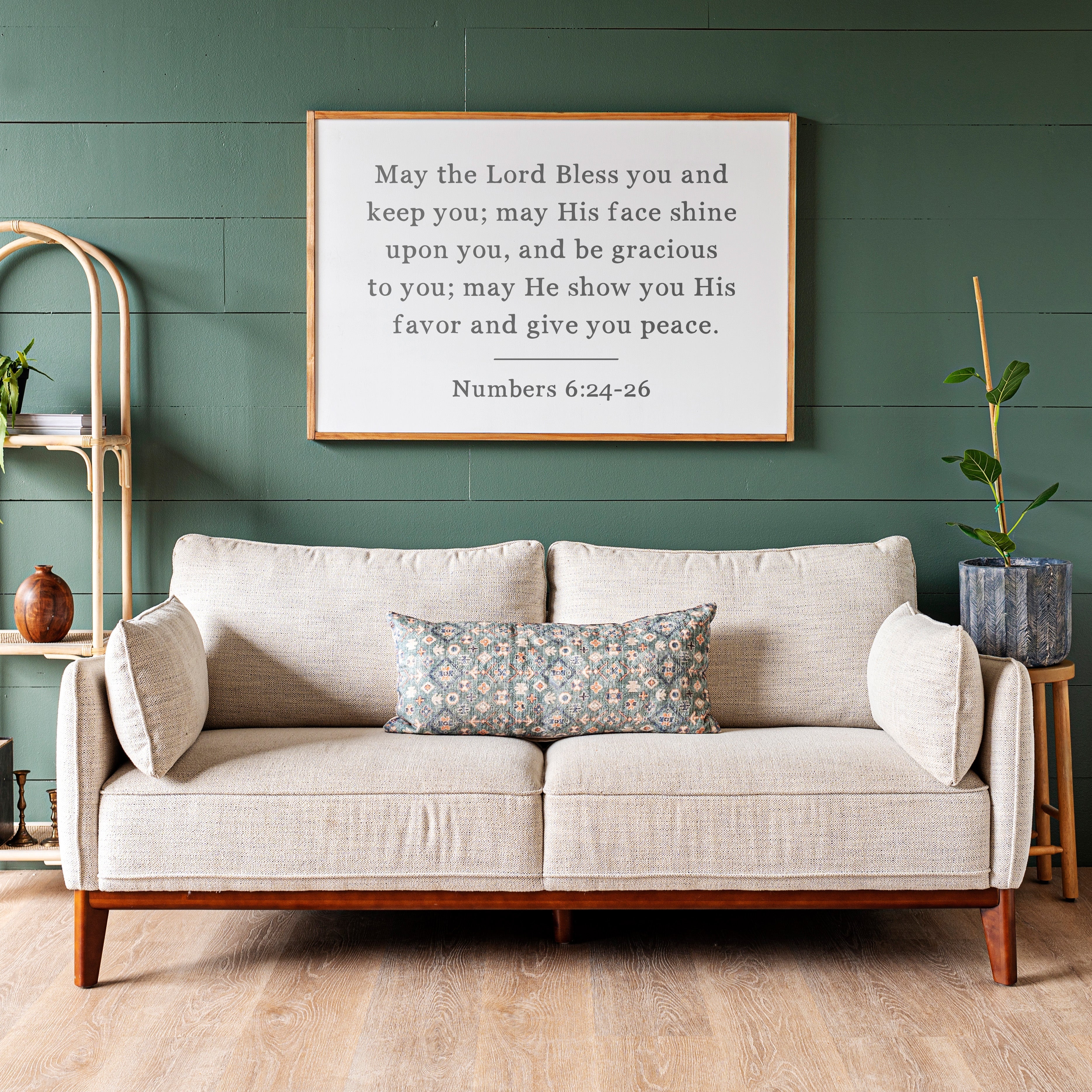 May The Lord Bless You and Keep You | Framed Wooden Art - Horizontal