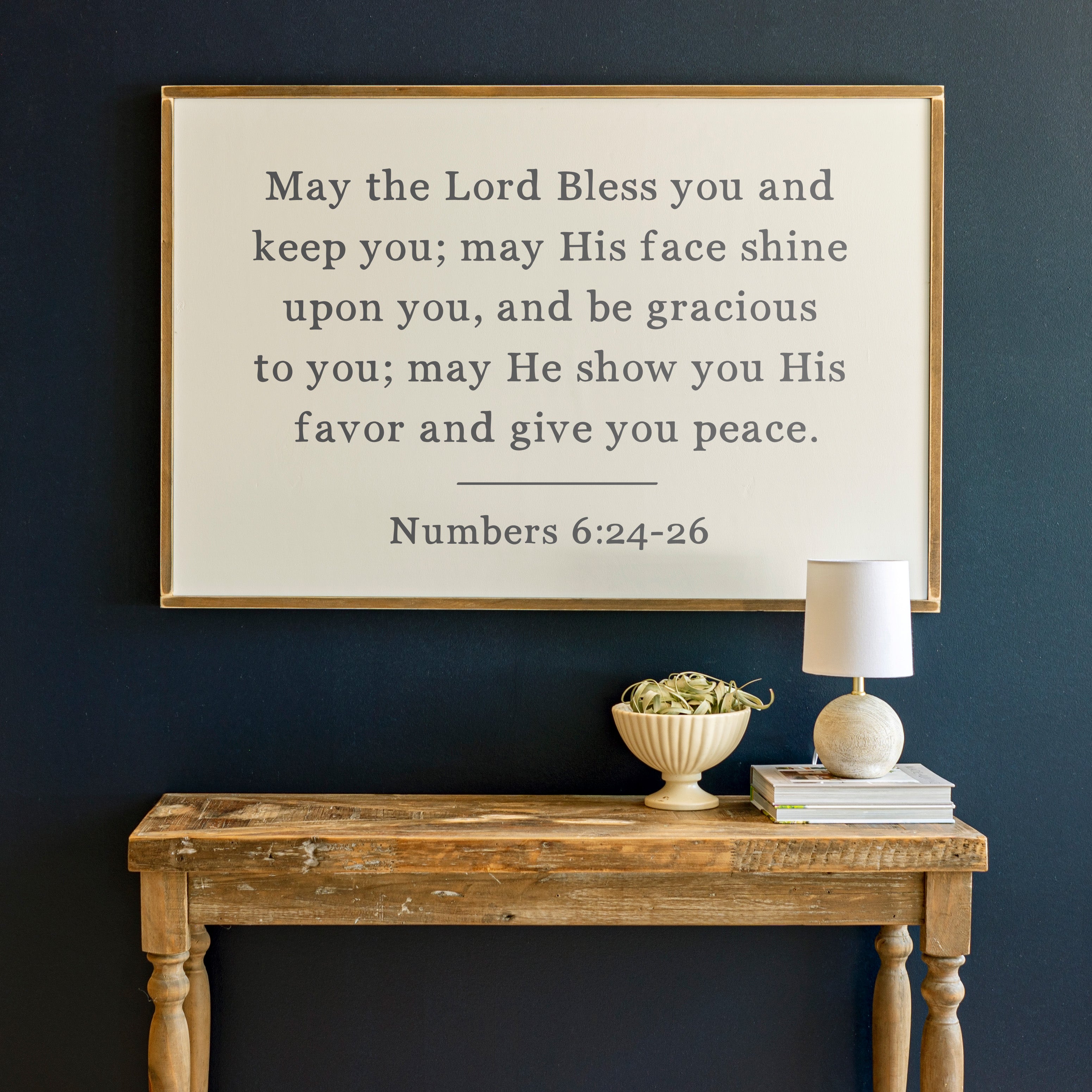 May The Lord Bless You and Keep You | Framed Wooden Art - Horizontal