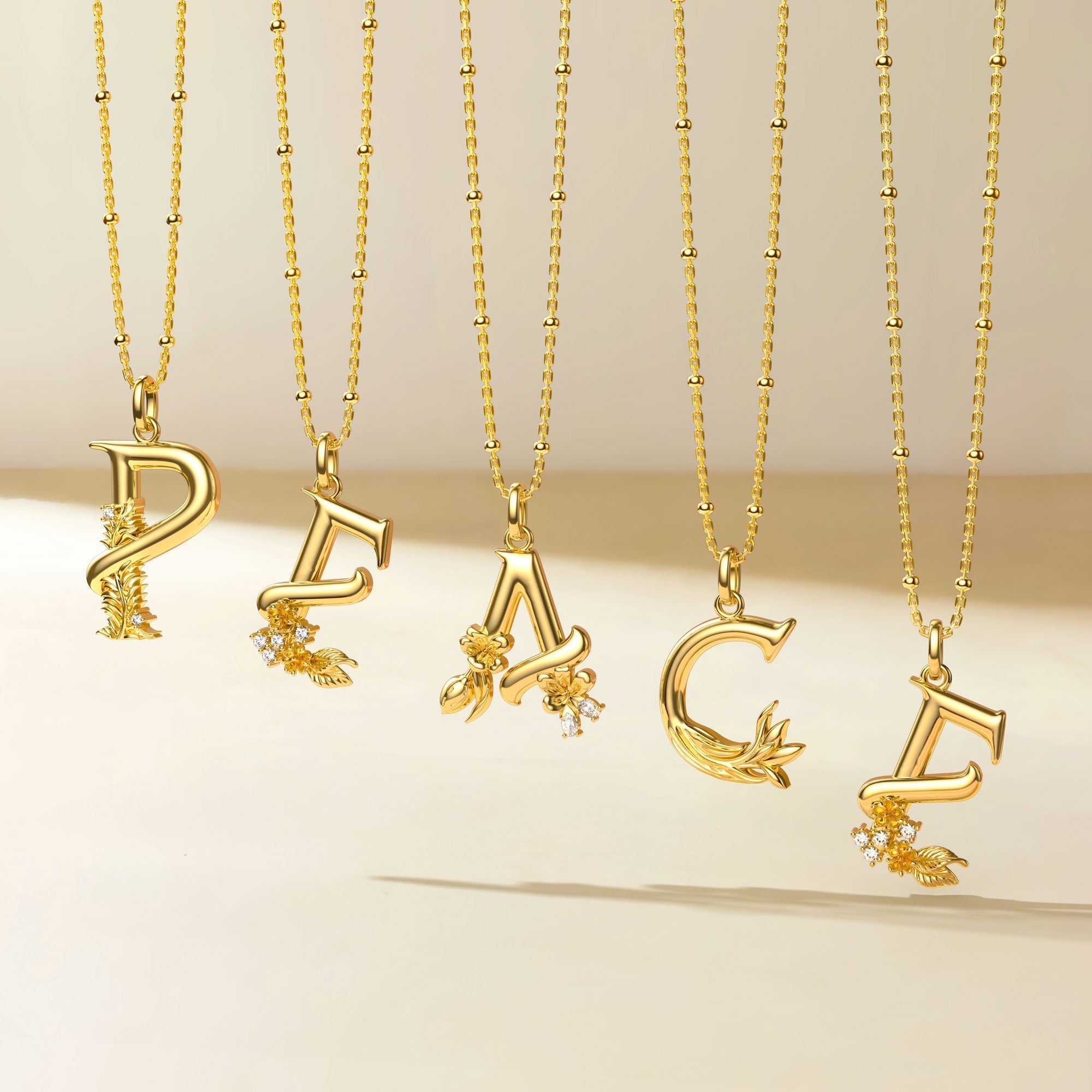 Blossom Letter A-Z Pendant Necklace